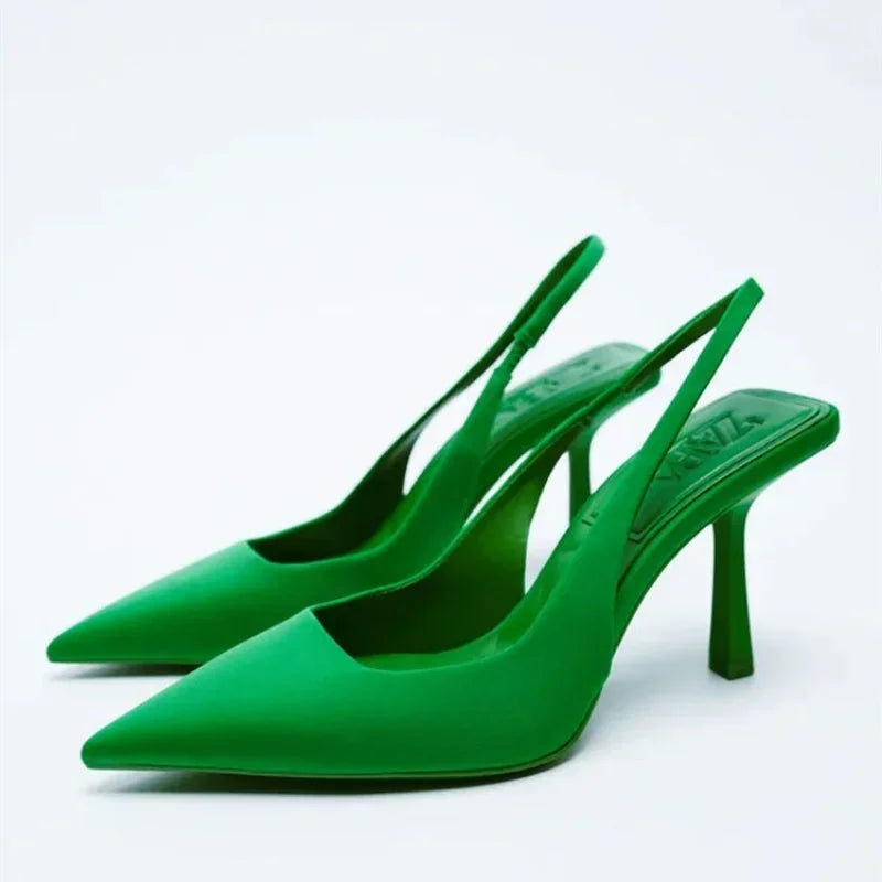Street Style Solid Color Pointed Toe Woman Stripper Sandals High Heels Female Shoes Zapatos Mujer