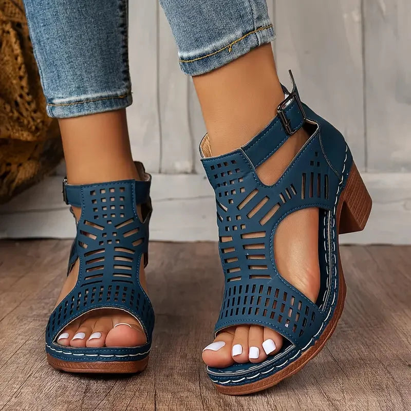 High Heel Sandals Retro Gladiator Casual Rome Woman Shoes Elegant Sandals Platform Sandals