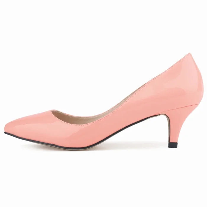 Pumps Classic Sexy Pointed Toes 5cm Low Med Kitten High Heels BrDesign Black Dress Wedding Shoes Large Size