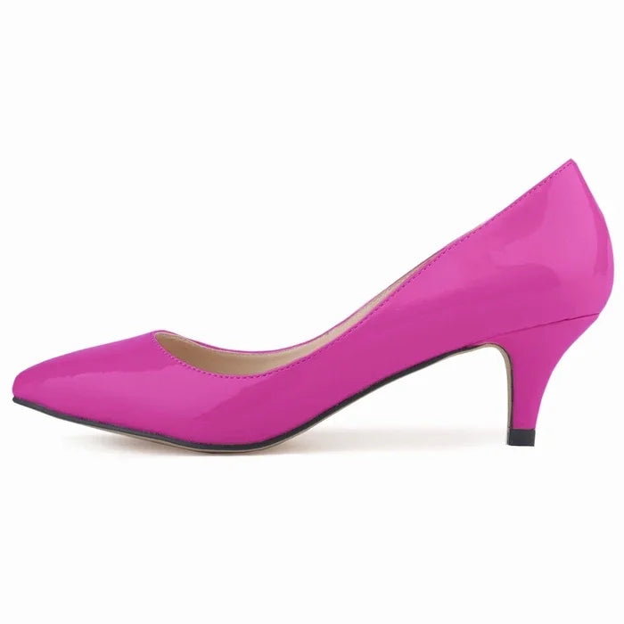 Pumps Classic Sexy Pointed Toes 5cm Low Med Kitten High Heels BrDesign Black Dress Wedding Shoes Large Size