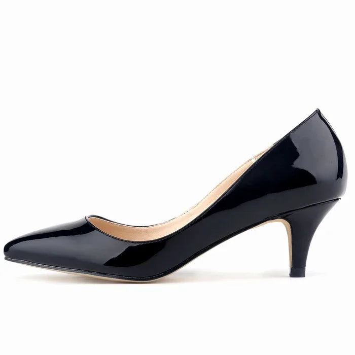 Pumps Classic Sexy Pointed Toes 5cm Low Med Kitten High Heels BrDesign Black Dress Wedding Shoes Large Size