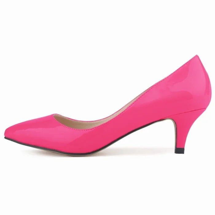 Pumps Classic Sexy Pointed Toes 5cm Low Med Kitten High Heels BrDesign Black Dress Wedding Shoes Large Size