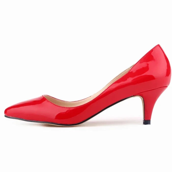 Pumps Classic Sexy Pointed Toes 5cm Low Med Kitten High Heels BrDesign Black Dress Wedding Shoes Large Size