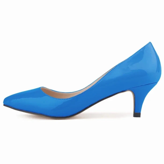 Pumps Classic Sexy Pointed Toes 5cm Low Med Kitten High Heels BrDesign Black Dress Wedding Shoes Large Size
