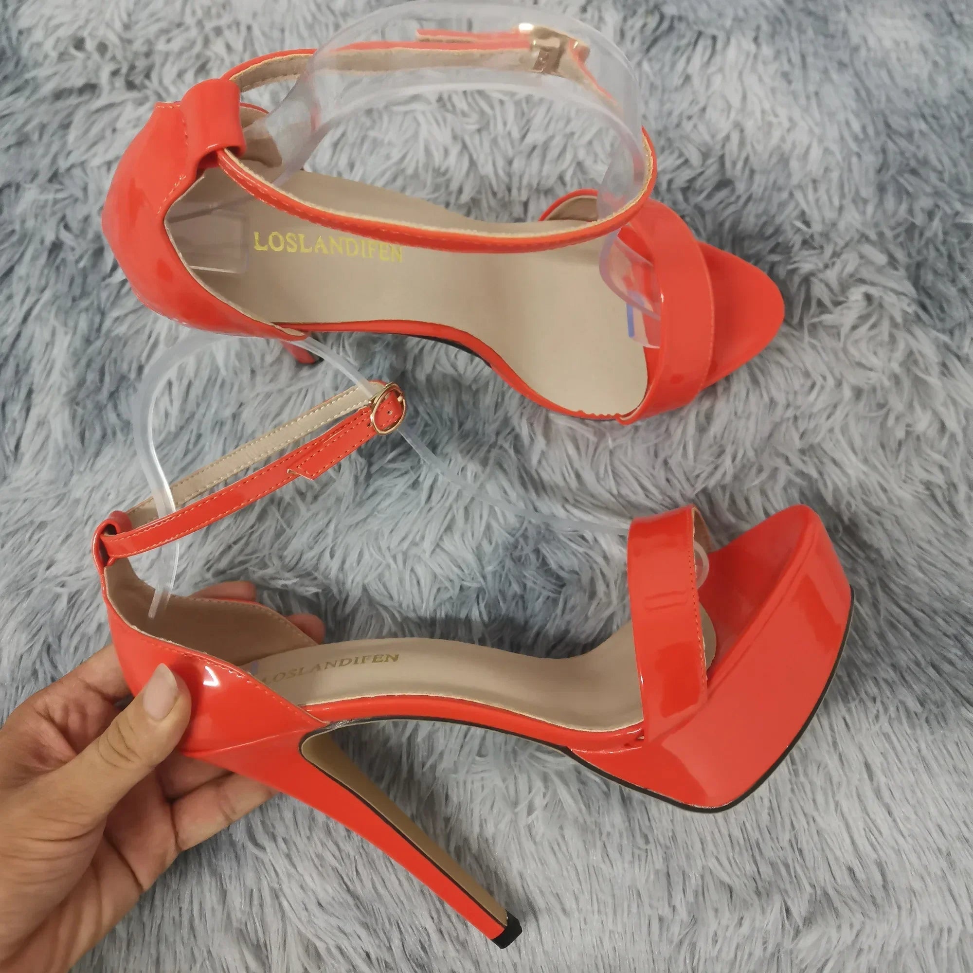 Sandals Sexy 14cm Supper Flash High Heels Patent Leather Open Toes Platform Sandal Nighclub Party Red Wedding Shoes