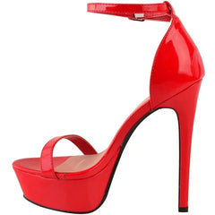 Sandals Sexy 14cm Supper Flash High Heels Patent Leather Open Toes Platform Sandal Nighclub Party Red Wedding Shoes