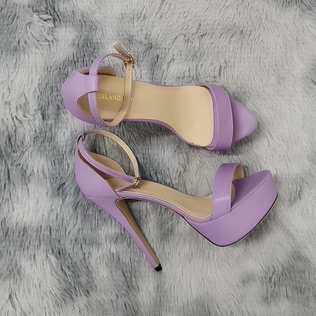 Sandals Open Toes 14cm Supper Flash High Heels Nighclub Platform Party Red Wedding Shoes Plus Size 43 44