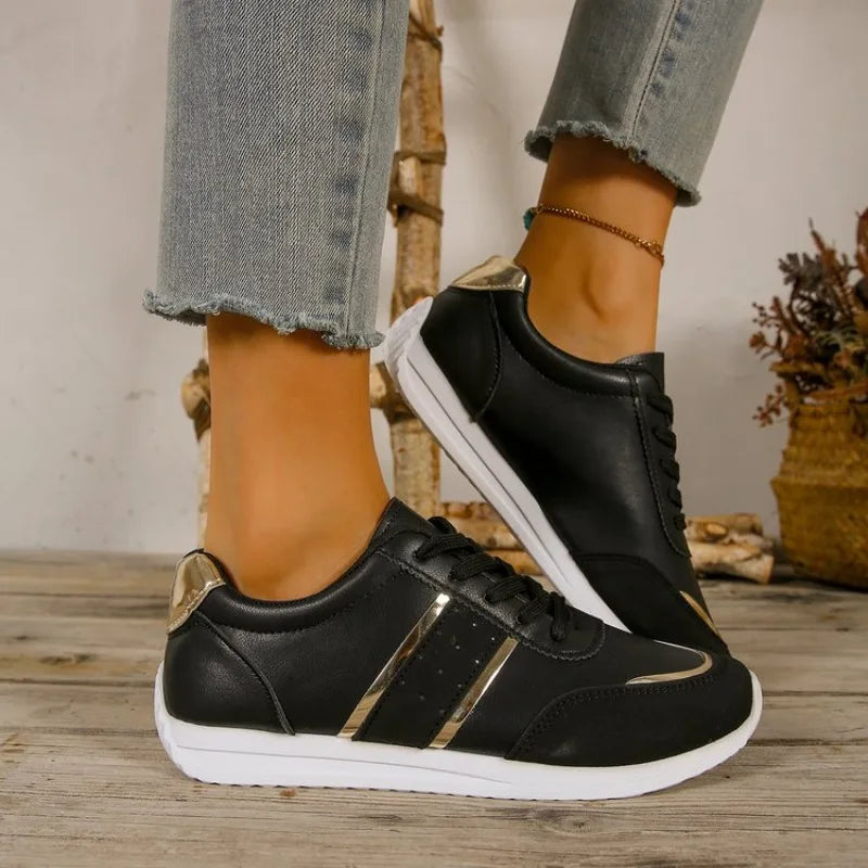 Sneakers Platform Shoes Leather Patchwork Casual Sport Shoes Running Vulcanized Shoes Zapatillas Mujer