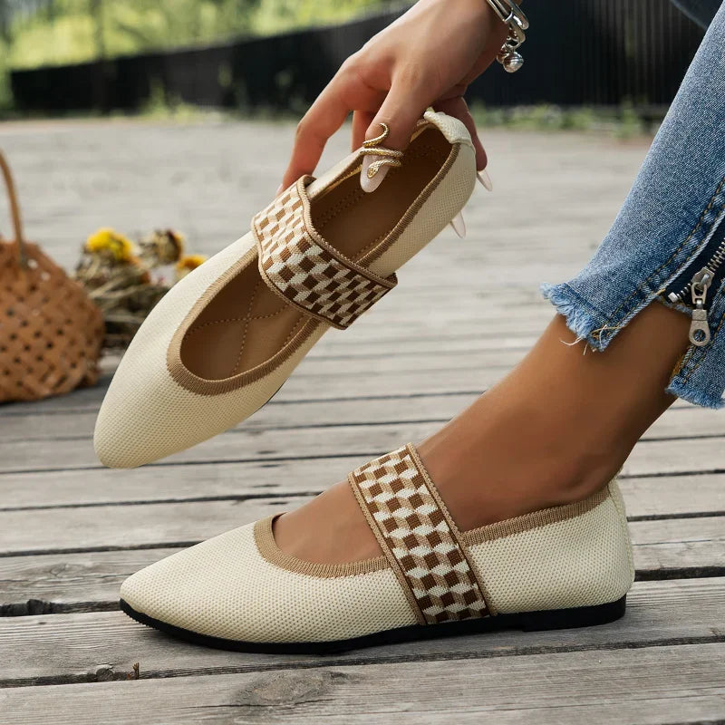 Ballet Flats Casual Shoes Low Heel Barefoot Elegant Woman Sneakers Socofy Comfortable Pointed Toe Loafers Female