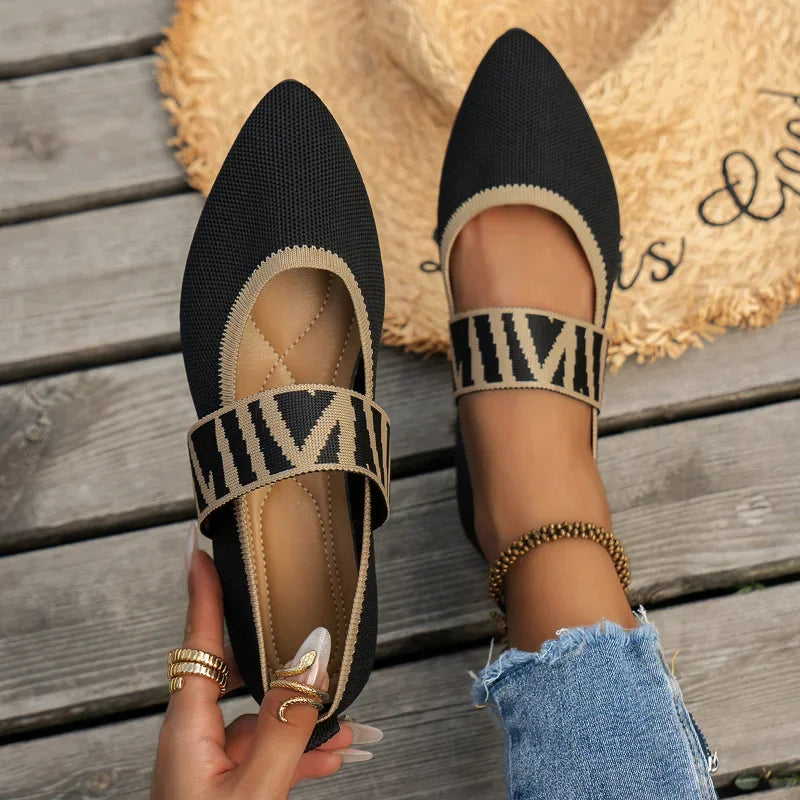 Ballet Flats Casual Shoes Low Heel Barefoot Elegant Woman Sneakers Socofy Comfortable Pointed Toe Loafers Female