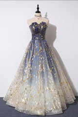 Precioso vestido de fiesta de tul en forma de A 