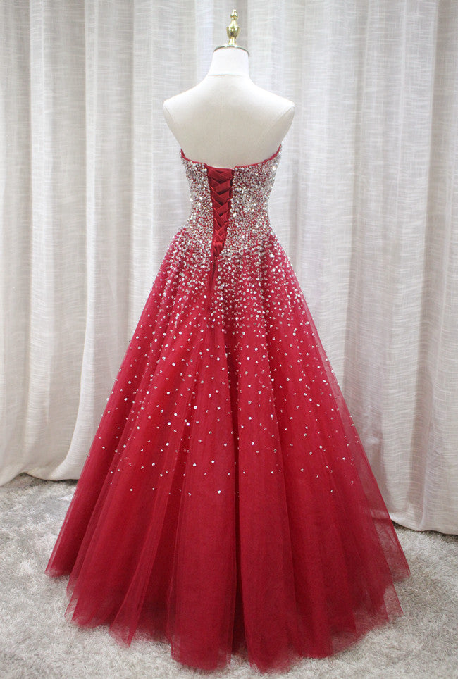 Vestido de fiesta rojo brillante 