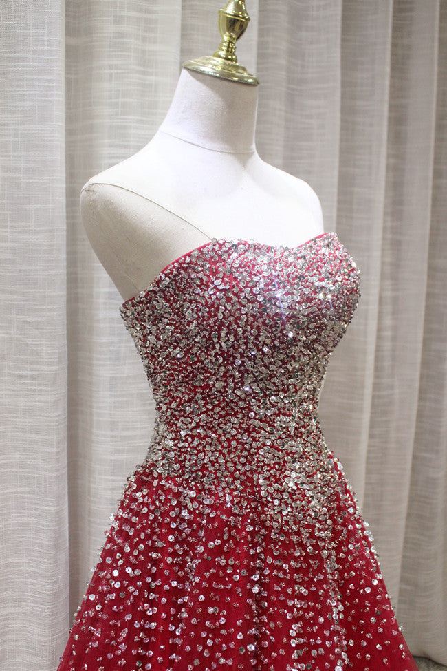 Vestido de fiesta rojo brillante 
