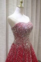 Vestido de fiesta rojo brillante 