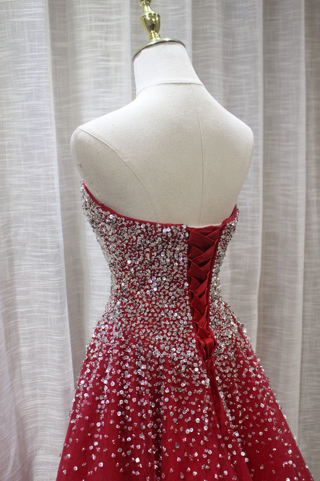 Vestido de fiesta rojo brillante 