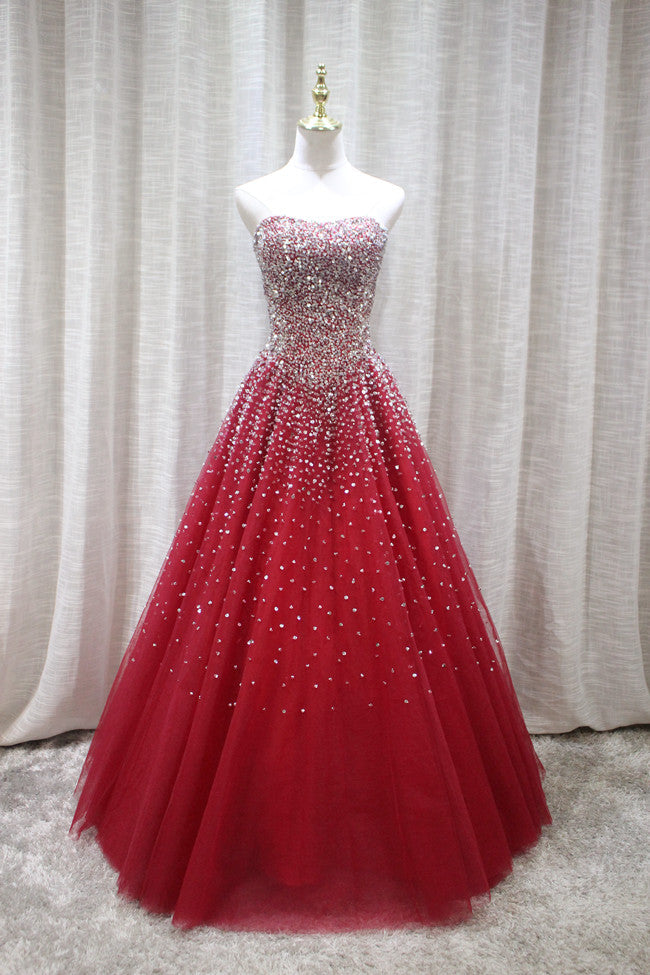Vestido de fiesta rojo brillante 