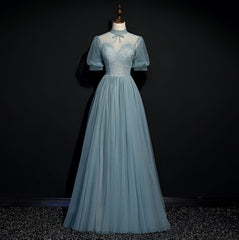 High Quality Beaded Short Sleeves Formal Dress