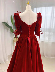 Charming A-line Velvet Long Party Dress