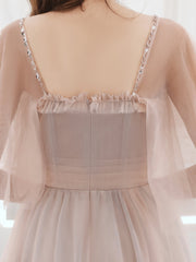 Pink Tulle Off Shoulder Short Party Dress