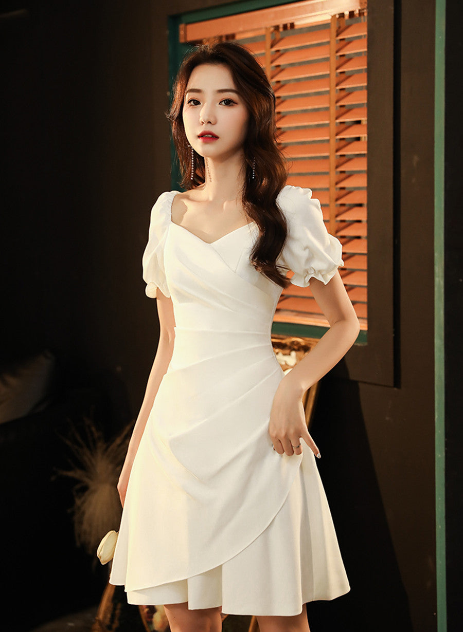 Ivory Chiffon Short Party Dress Graduation Dress