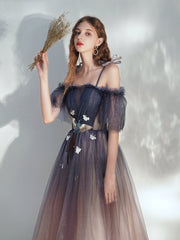 Beautiful Gradient Tulle Off Shoulder with Butterflies