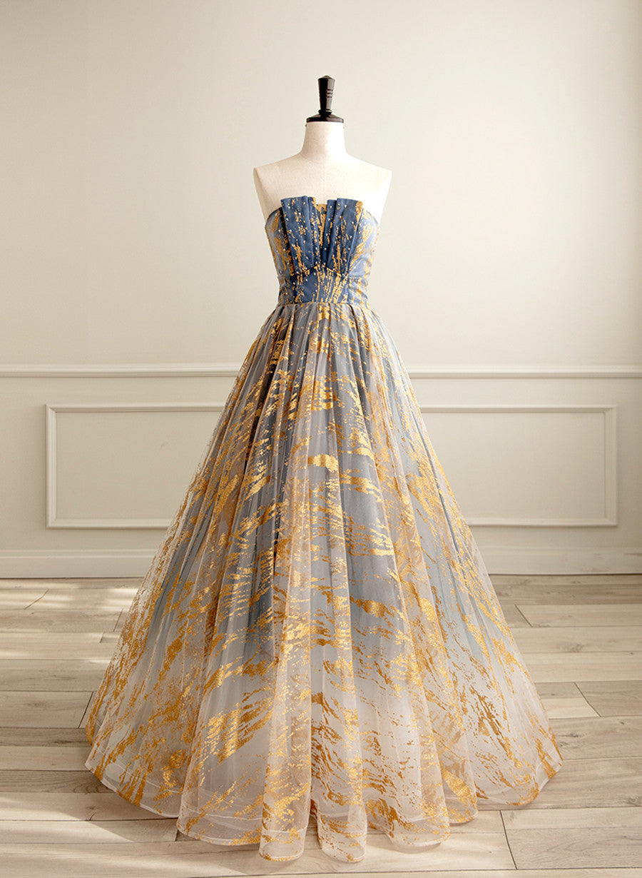 Beautiful A-line Gradient Tulle Long Party Dress