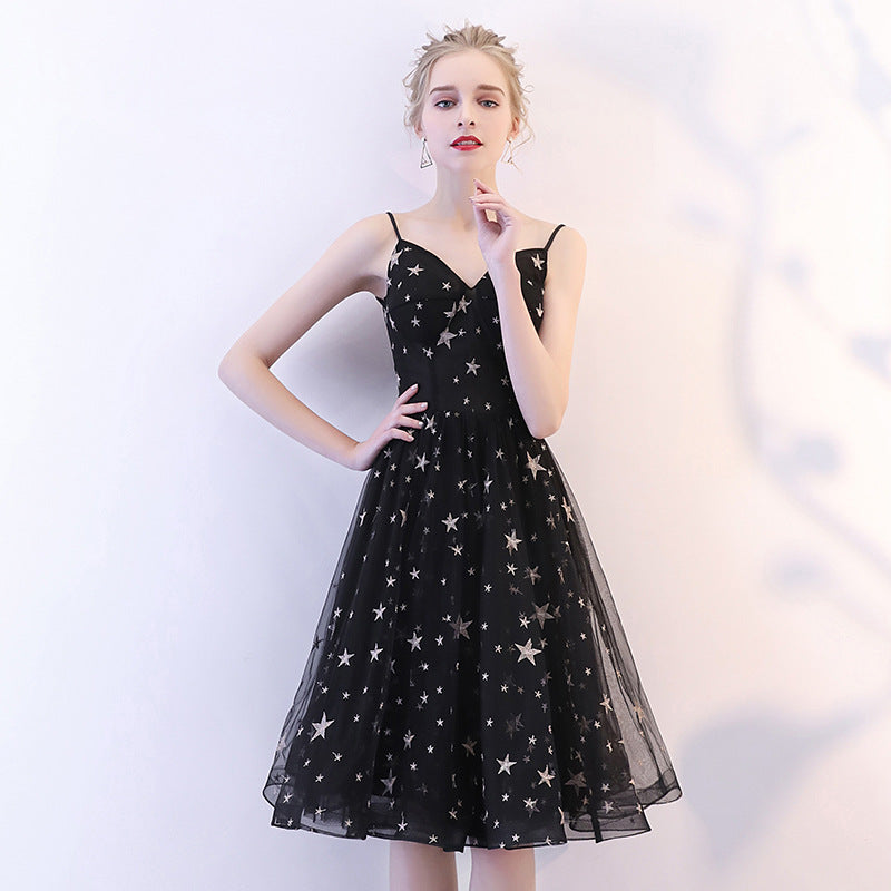 Black Short V-neckline Lovely Prom Dress