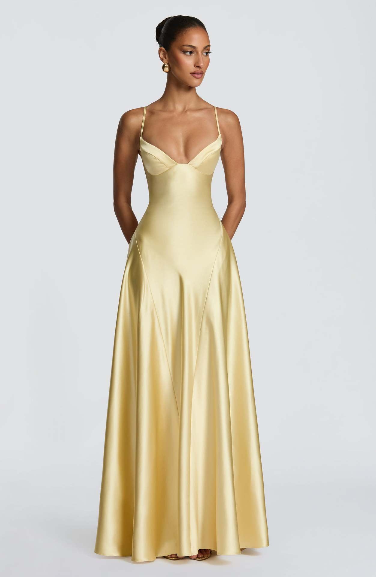 Lovely Purple Satin and Tulle Straps Long Party Dress