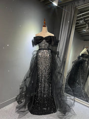Vestido de fiesta Sweethart con hombros descubiertos, lentejuelas y tul 