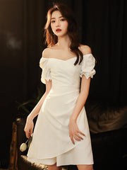 Ivory Chiffon Short Party Dress Graduation Dress