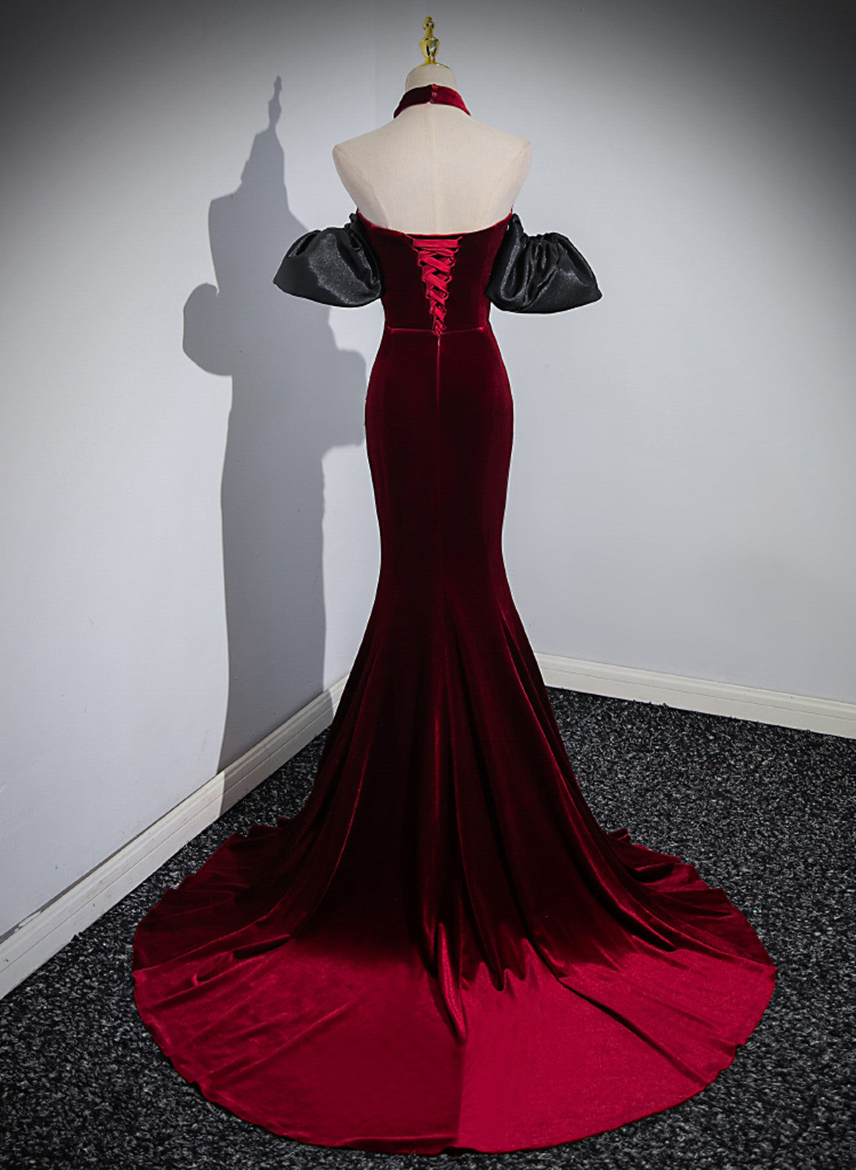 Beauiful Wine Red Off Shoulder Mermaid Long Prom Dress