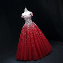 Shiny Red Sequins Pretty Long Formal Dress