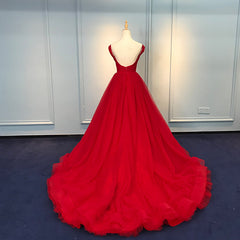 Red Sweetheart Straps Long Ball Gown Evening Dress