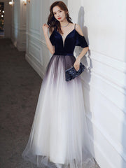 Lindos y sencillos vestidos de fiesta largos con escote en V 