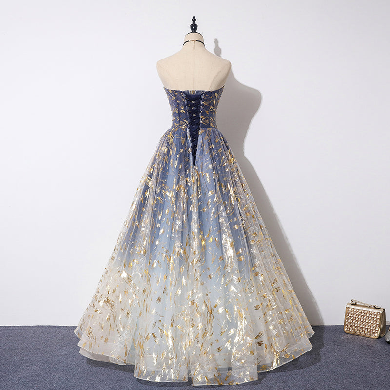 Precioso vestido de fiesta de tul en forma de A 