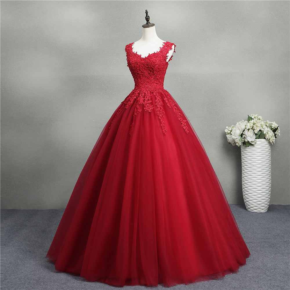 Hermoso vestido rojo de fiesta para dulces 16 