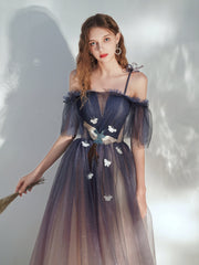 Beautiful Gradient Tulle Off Shoulder with Butterflies