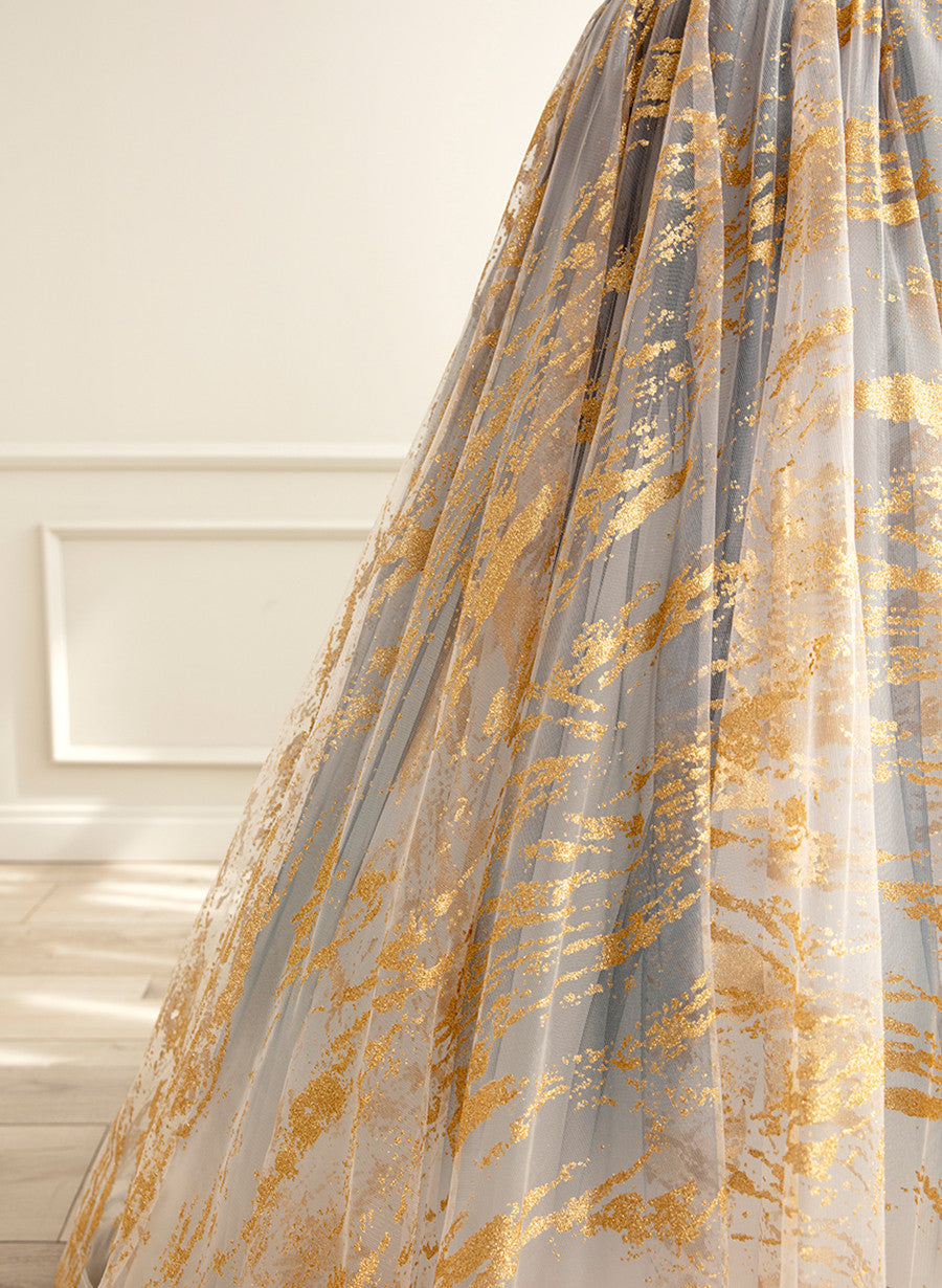 Beautiful A-line Gradient Tulle Long Party Dress