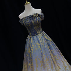 Precioso vestido formal largo de tul degradado para fiesta. 