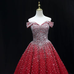 Shiny Red Sequins Pretty Long Formal Dress