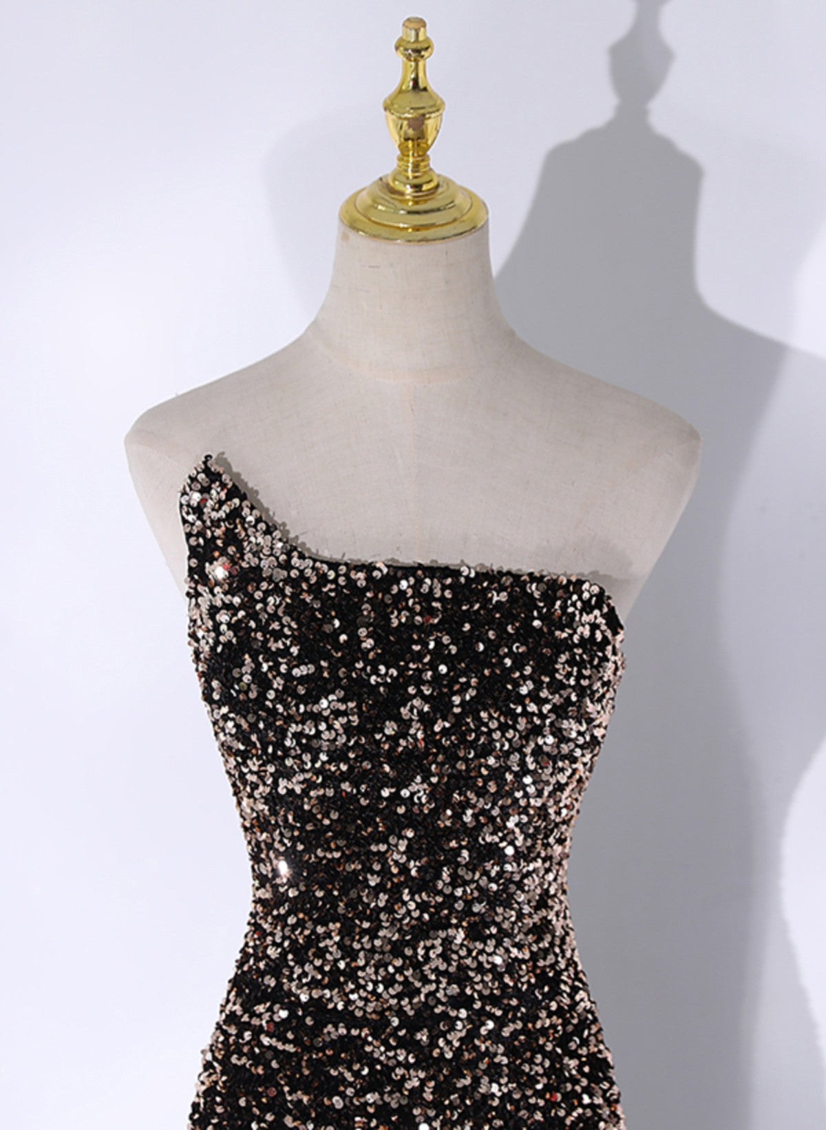 Black Mermaid Sequins Long Prom Dress