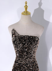 Black Mermaid Sequins Long Prom Dress
