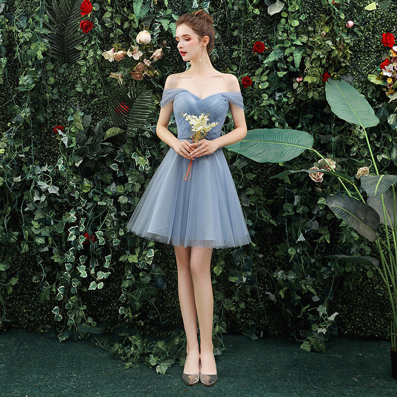 Lovely Grey Short Sweetheart Beaded Prom Dress