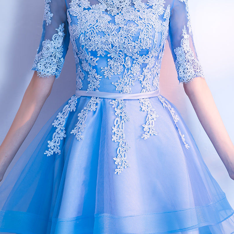 Blue High Low Tulle Party Dress