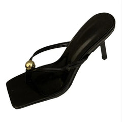 Pearl Thong Sandals Outer Wear Elegant High Heels Stiletto Sandals