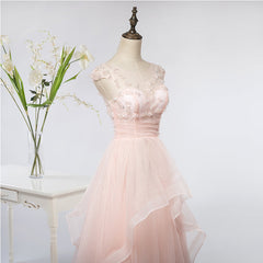 Pink Elegant Tulle A-line Floor Length Wedding Party Dresses