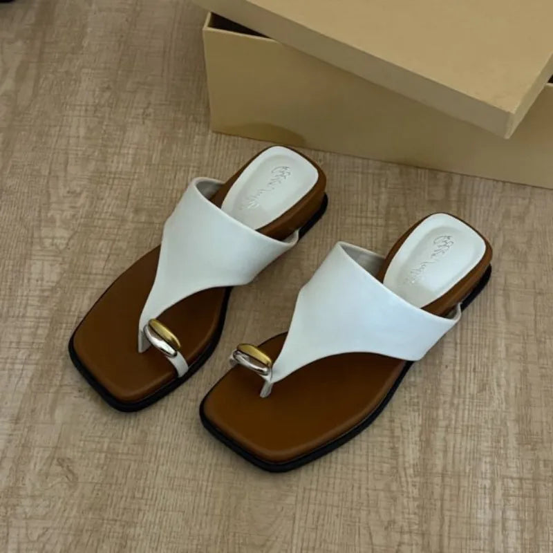 Platform Wedges Heel Clip Toe Slippers Concise Style Slides