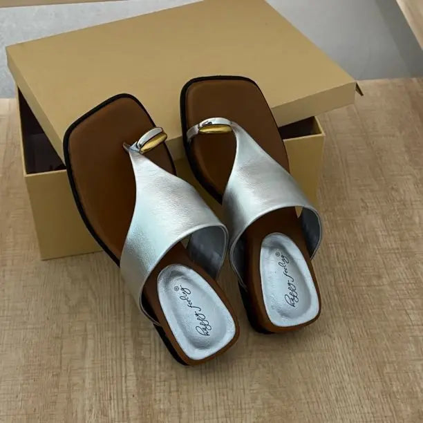 Platform Wedges Heel Clip Toe Slippers Concise Style Slides