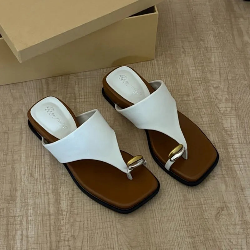 Platform Wedges Heel Clip Toe Slippers Concise Style Slides
