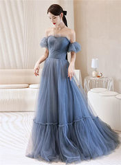 Beautiful Blue Glitter Gown Dress